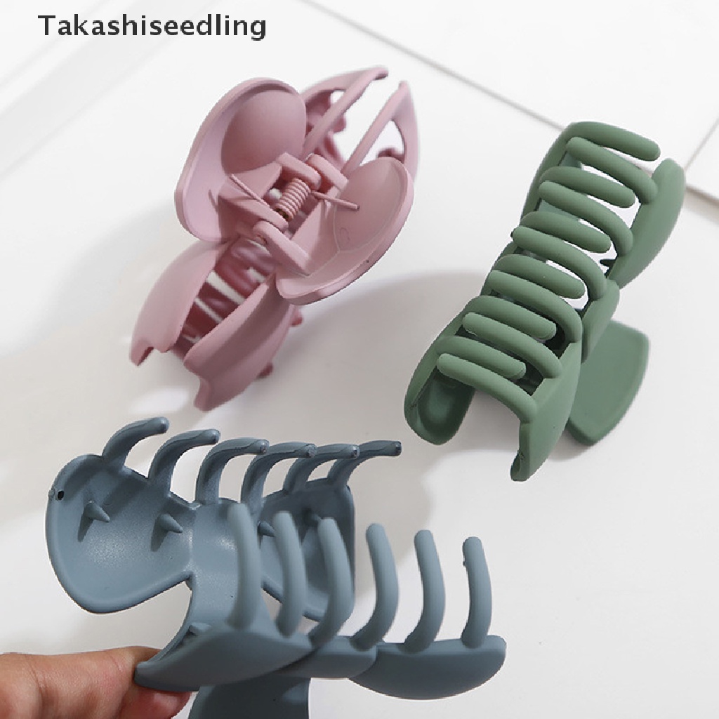 (Takashiseedling) Kẹp Tóc Càng Cua Bằng Acrylic Nhám Đính Nơ Thanh Lịch Hàn Quốc