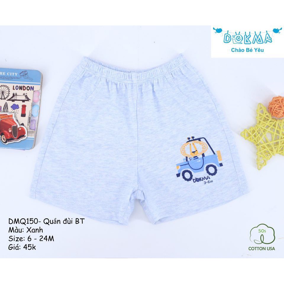 (3-24M) Quần đùi cotton cho bé trai - DOKMA