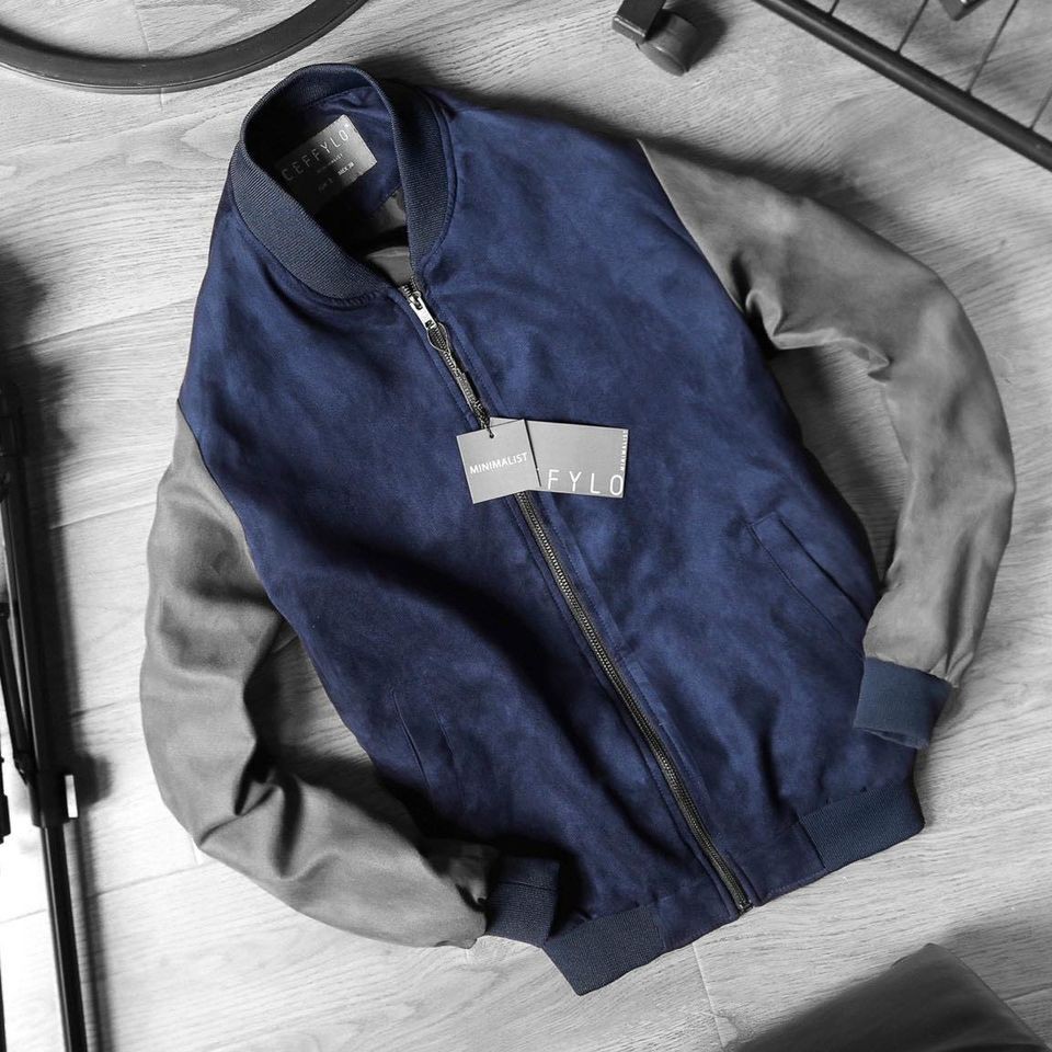 Áo khoác bomber da lộn 2 màu