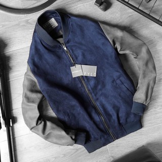Áo khoác bomber da lộn 2 màu