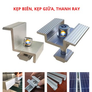 Kẹp biên, kẹp giữa, thanh ray lắp tấm pin NLMT