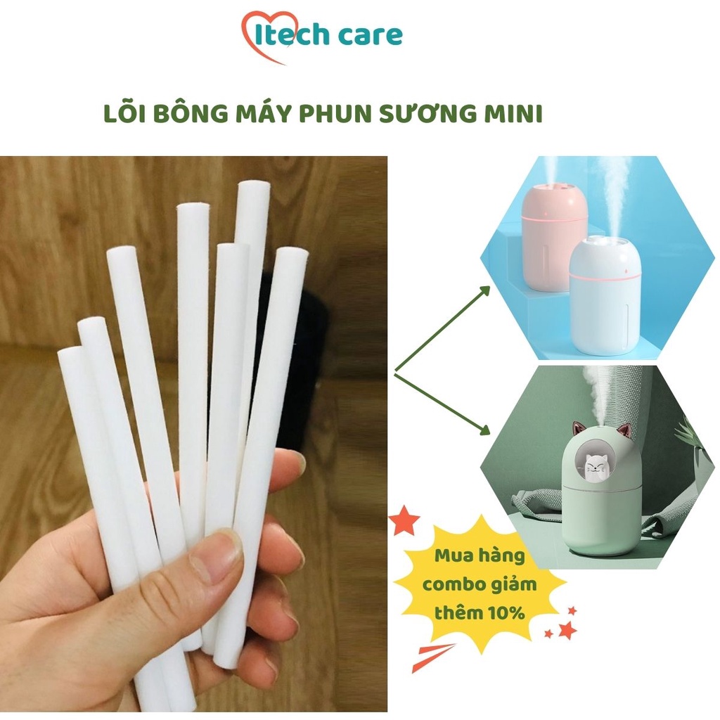 Phụ kiện thay thế máy xông tinh dầu lõi bông lọc hút nước để tạo sương dùng cho máy phun sương mini nhiều kích cỡ