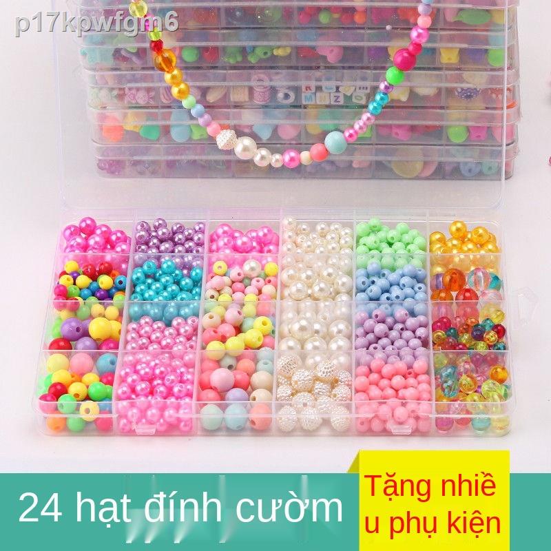 Đồ chơi trẻ em hạt cườm Tự làm câu đố đeo cô gái bằng tay vòng cổ bộ nguyên liệu