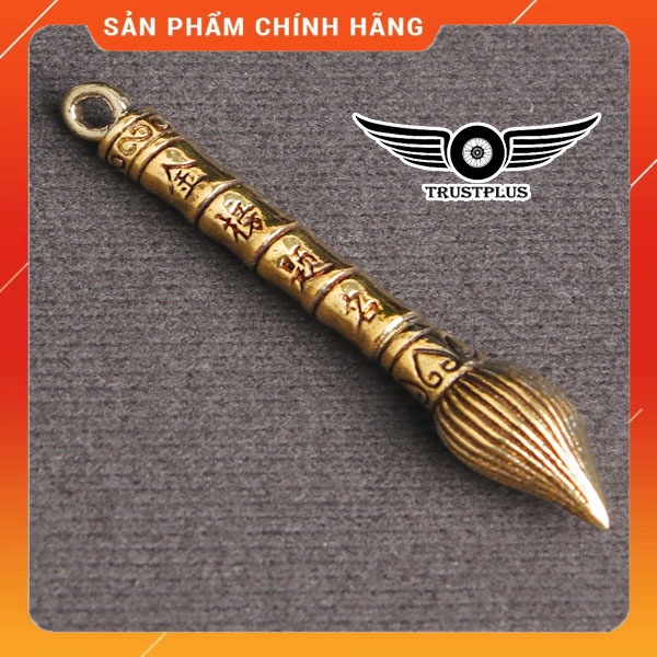 Bút chữ nho lông viết chữ bằng đồng nhỏ gọn, móc treo chìa khóa, tượng đồng,văn xương mỗ hình
