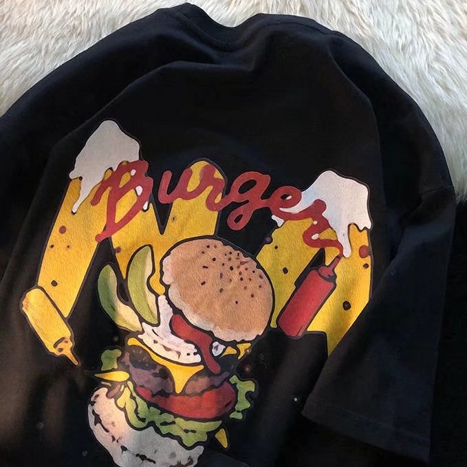 Áo Thun Nam Tay Ngắn Dáng Rộng In Họa Tiết Hoạt Hình Phong Cách Hip Hop Đường Phố Nhật Bản Thời Trang Mùa Hè Cỡ Lớn M-8XL