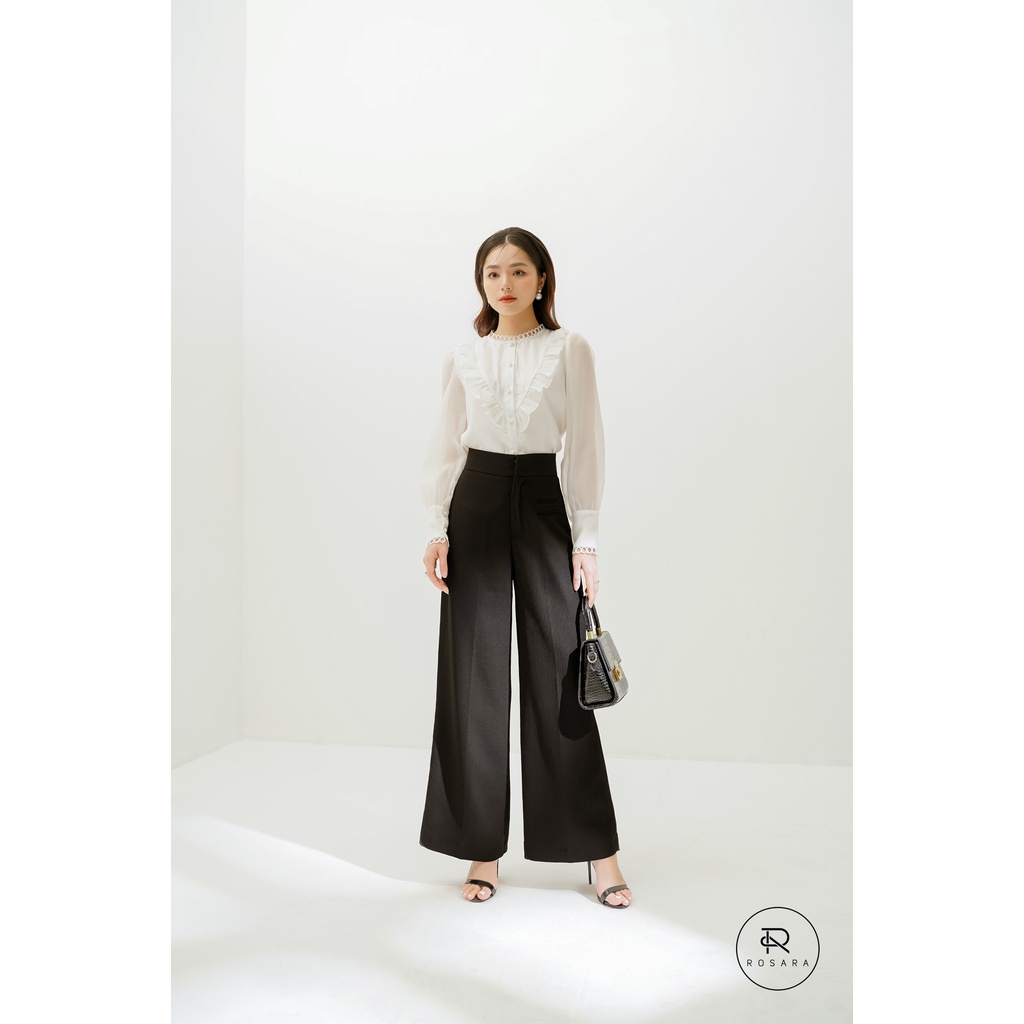 Quần culottes thời trang nữ ống rộng cạp cao Rosara Q1