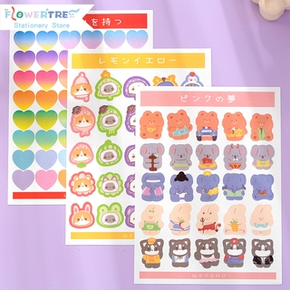Flowertree Sticker Set 2 tờ nhãn dáng đáng yêu dùng trang trí ốp điện thoại