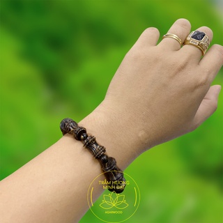 Vòng đeo tay trầm hương sánh chìm Nam Nữ 8mm 10mm 12mm