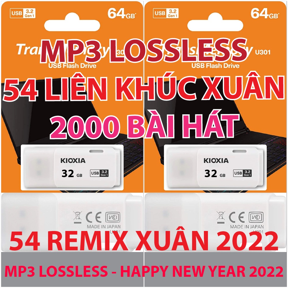 USB 32.GB KIOXIA 3.2 GEN 1, 54 LIÊN KHÚC NHẠC SỐNG XUÂN, XUÂN HẢI NGOẠI 2022 BOLERO TRỮ TÌNH LOSSLESS