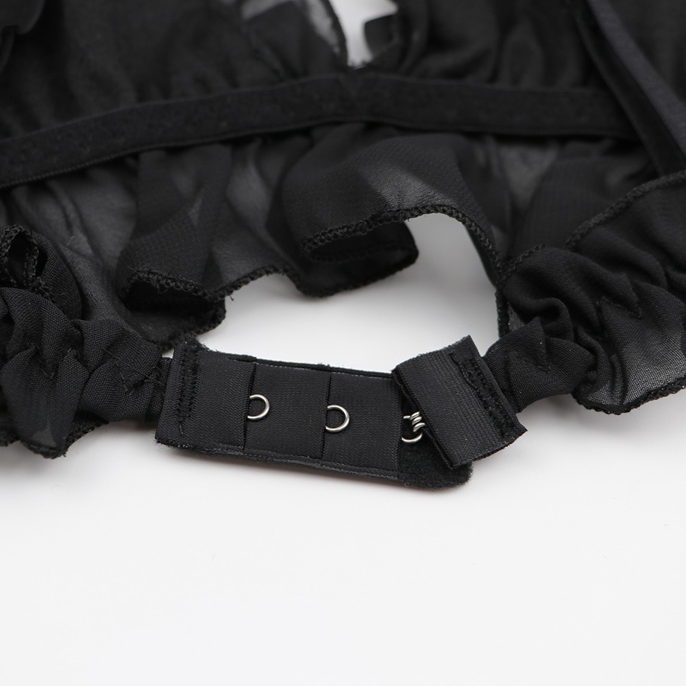 Set đồ lót 6 món màu trắng đen gợi cảm dành cho bạn gái