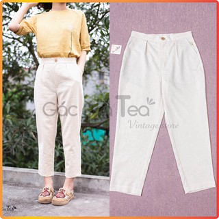 [Mã BG1K] Quần baggy nữ vải LINEN công sở hàng may thiết kế - Gác của Tea