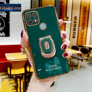 Ốp điện thoại màu kẹo ngọt có giá đỡ hình cô gái dễ thương cho OPPO A15S A15 A35
