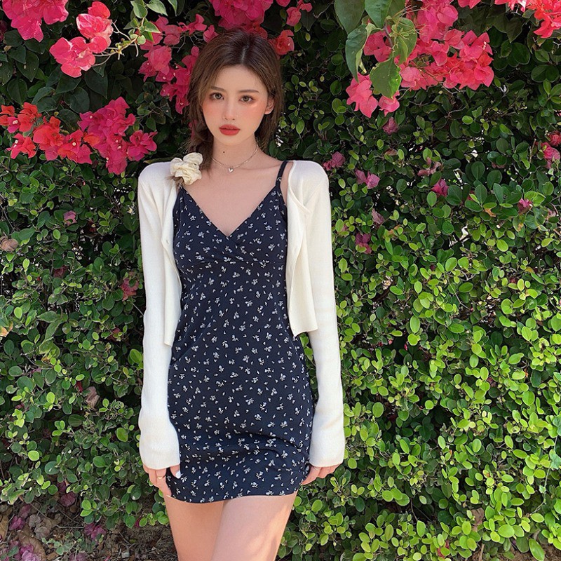 🍒🍒 Set Đầm 2 Dây Hoa Nhí + Áo Khoác Mỏng Cho Nữ🍒🍒