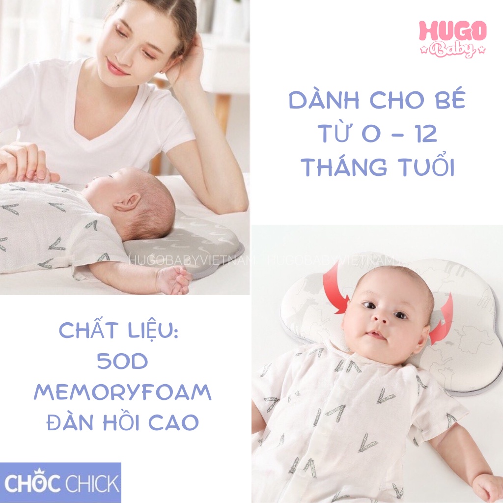 Gối chống bẹp đầu CHOC CHICK cho bé sơ sinh cao cấp