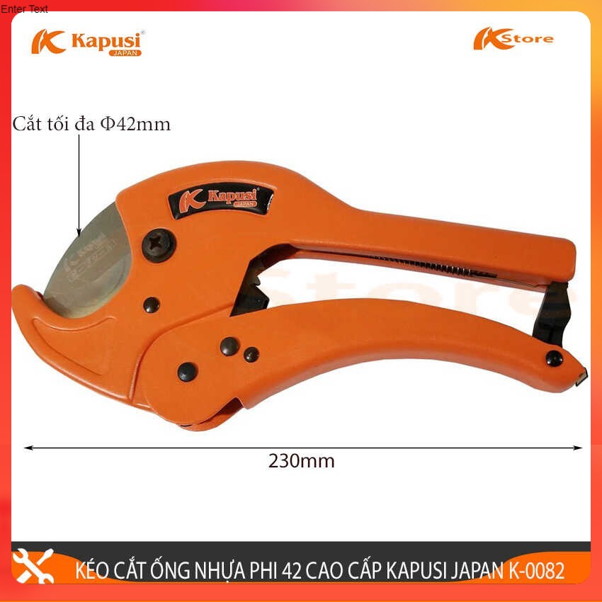Kéo Cắt Ống Nhựa 42mm Nhật PVC PPR PE PU Kapusi JaPan K-0082 Quy cách Phi 42 (Φ42), Bảo Hành 6 Tháng
