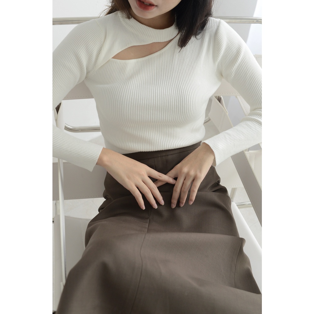 ÁO DỆT KIM CỔ CUT OUT SANG CHẢNH HOT HIT 2021