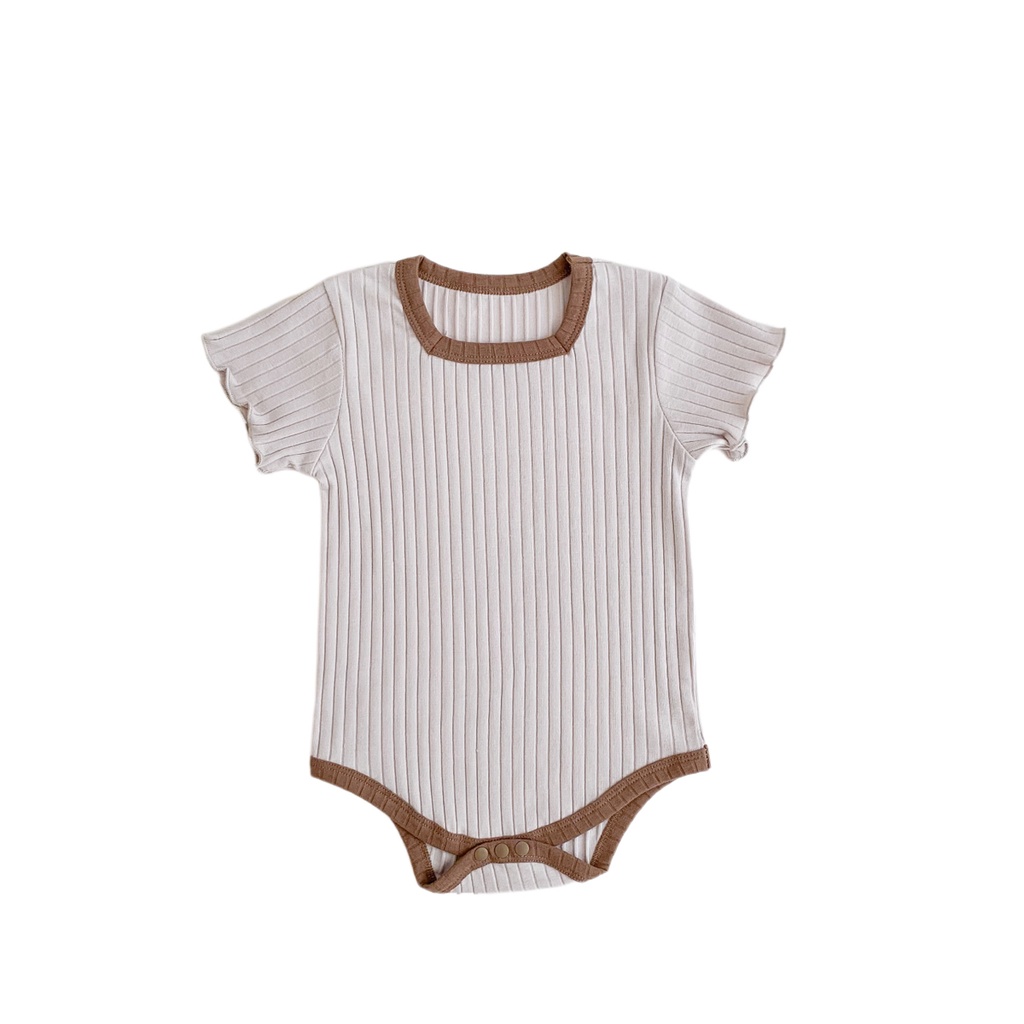 Bộ Áo Liền Quần Tay Ngắn Chất Liệu Cotton Mềm Thoáng Khí Cho Bé Sơ Sinh