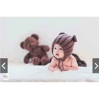 Mũ Len Tai Gấu Cho Bé LEN 100%