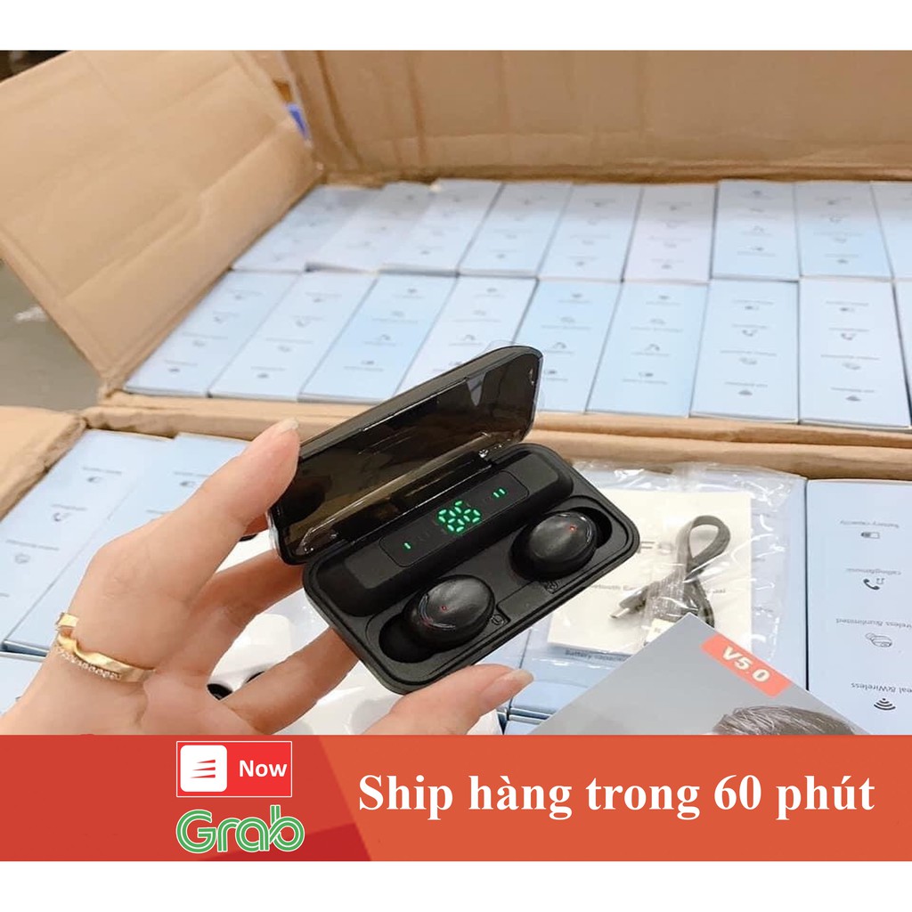 Tai Nghe Bluetooth F9 Bản QUỐC TẾ có Nút Cảm Ứng Bluetooth 5.0 Pin 280 Giờ Kiêm Hợp Sạc Dự Phòng thời trang