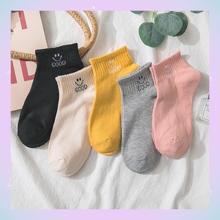 Tất ngắn cổ hình mặt cười 5 màu xinh