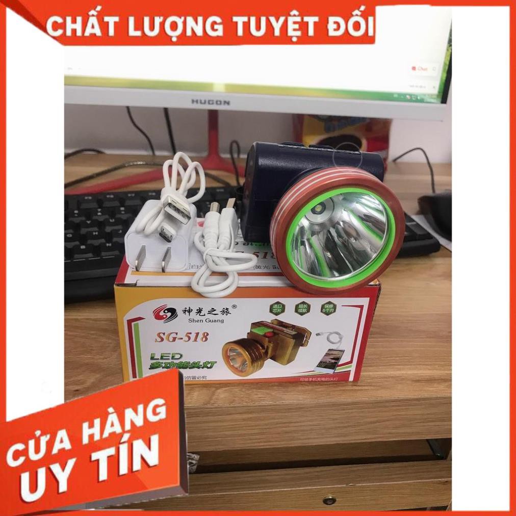 đèn pin đội đầu kiêm sạc điện thoại
