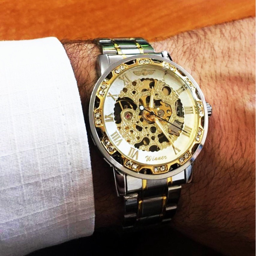 Đồng Hồ Cơ Nam AUTOMATIC Chính Hãng WINNER Dây Thép Cao Cấp Đẹp Giá Rẻ Kiểu Dáng Thời Trang Sang Trọng - Hàng nhập khẩu