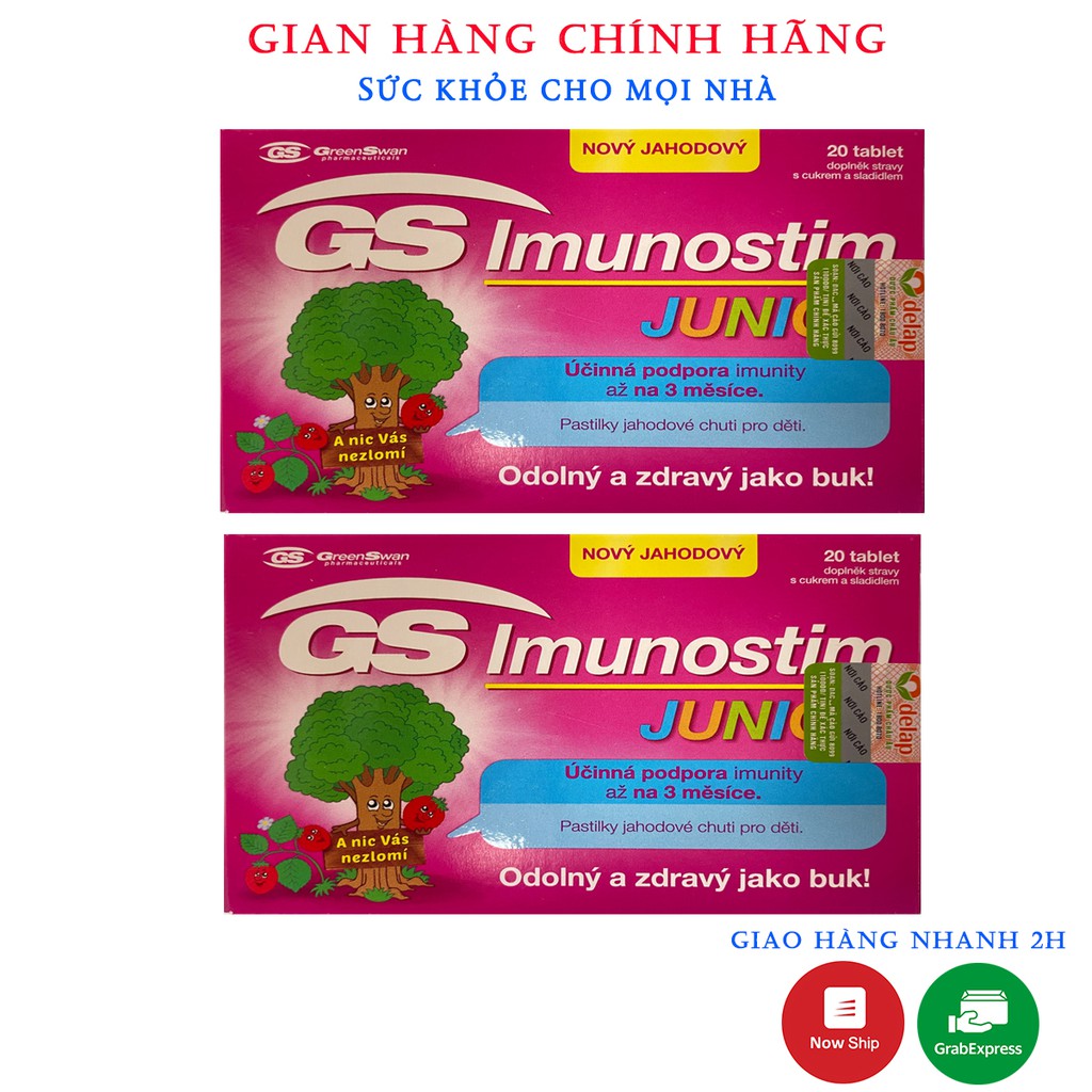 [Mã 99FMCG giảm 7% đơn từ 500K] GS Imunostim Junior - Tăng cường miễn dịch và sức khỏe đường hô hấp (Hộp 20 Viên)