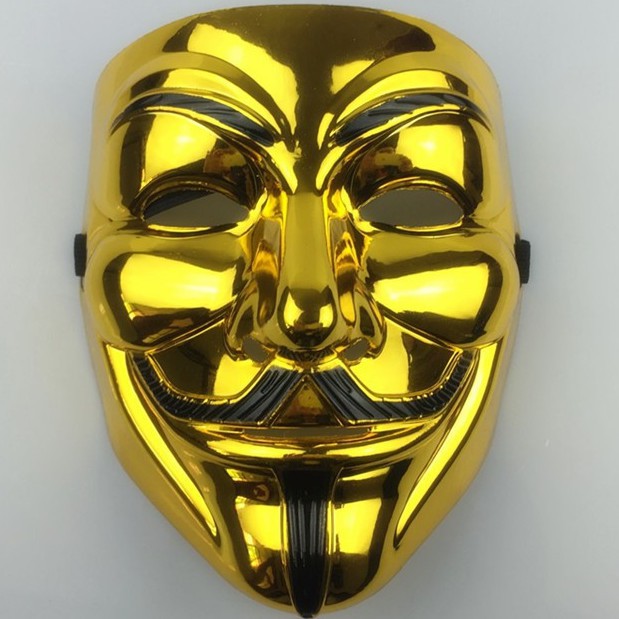 -20 mẫu MẶT NẠ HACKER VÀNG BÓNG ANONYMOUS 2020 HÀNG nhập khẩu dòng 1 CHẤT SƠN ĐẸP BÓNG