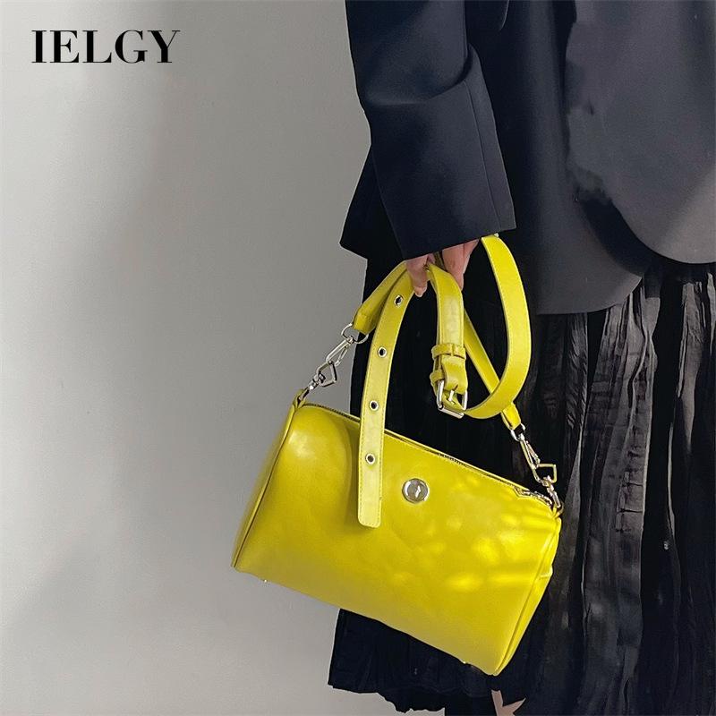 Túi đeo chéo IELGY hình trụ phong cách Retro đa năng dành cho nữ