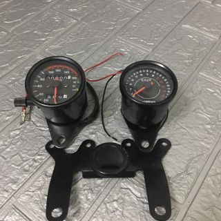 Bộ combo Đồng hồ odo + báo tour + pass - Đồng hồ Cafe Racer-Tracker-Scrambler-Enduro-dùng cho các dòng xe Classic