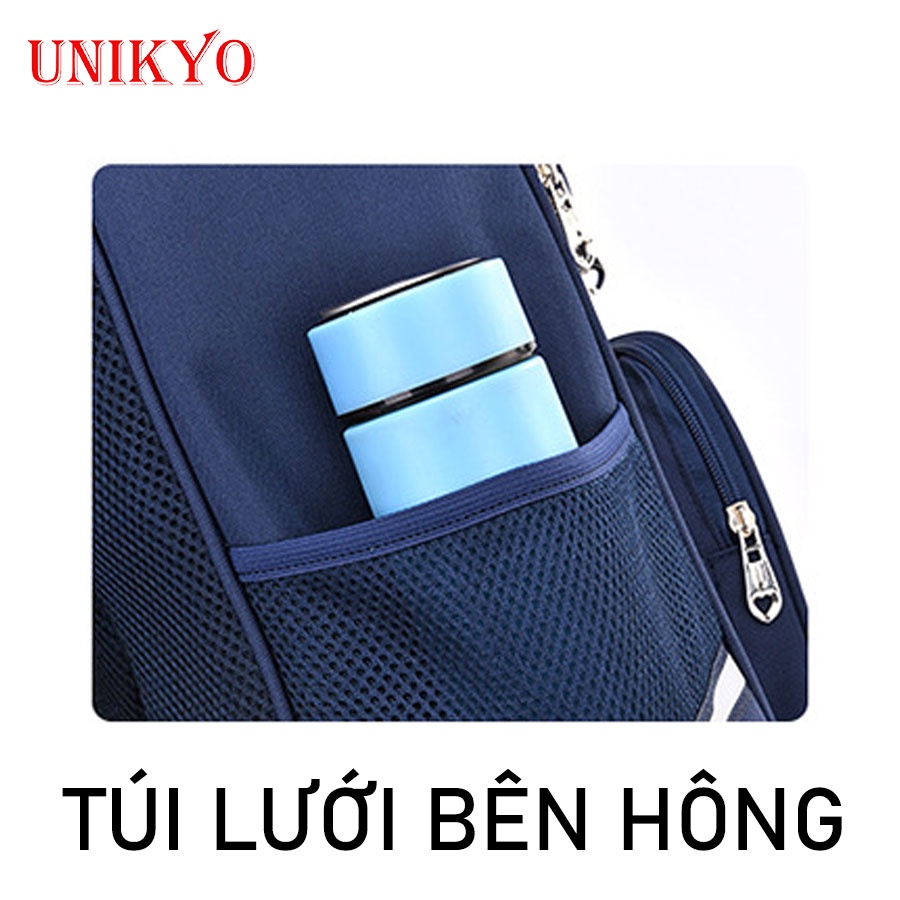 Balo cặp đi học sinh tiểu học nam nữ ba lô cho bé trai gái cấp 1 hàn Anh Quốc chống nước gù có phản quang Unikyo UN04