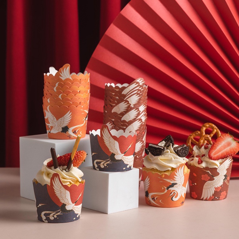 đồ đựng bánh kem [FREESHIP❤️] set 50 cupcake viền răng cưa màu ngẫu nhiên