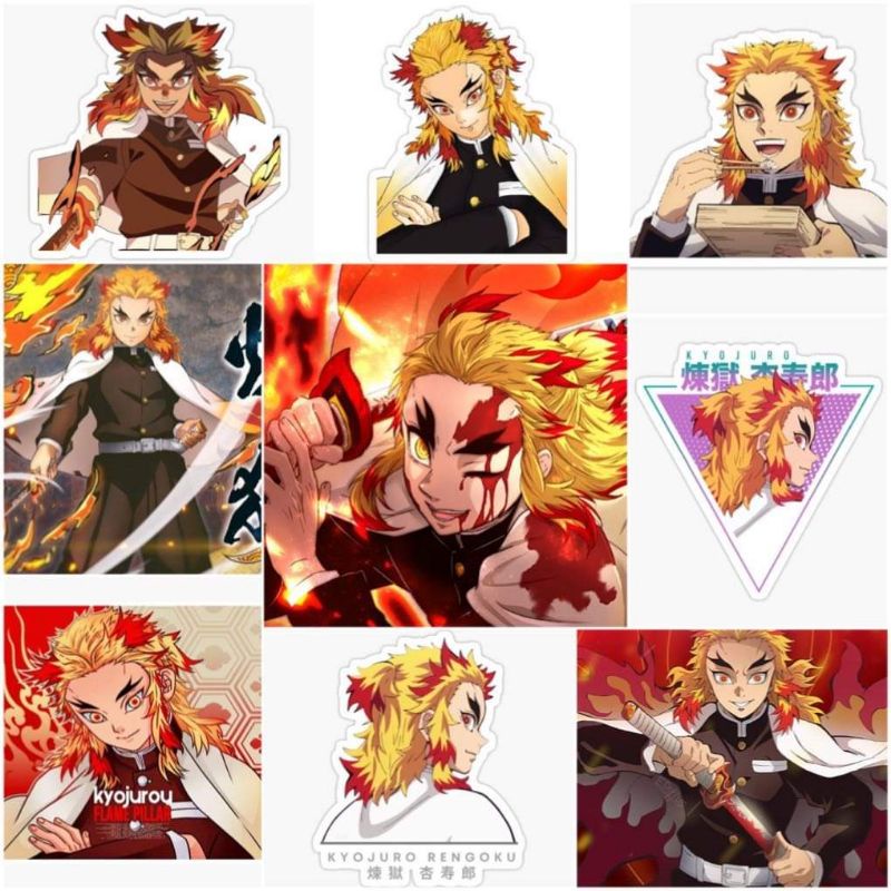 10-50 hình dán Stickers Kyojuro Genroku Kimetsu No Yaiba decal