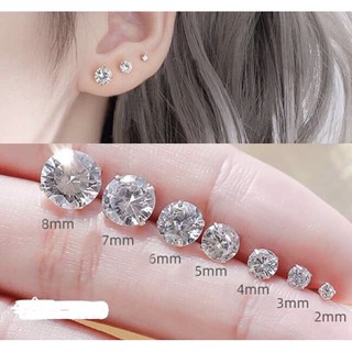 Bông tai inox hột đá sáng nhiều size