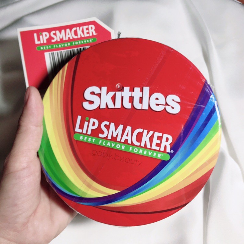 [BILL US] Set 4 thỏi son dưỡng Lip Smacker Skittles có case đựng