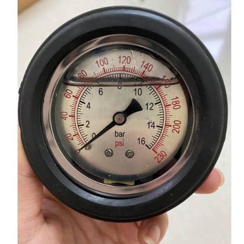 Đồng hồ dầu đo áp suất nước - hơi máy nén khí 25kg