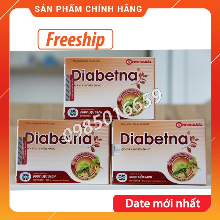 Diabetna (Dạng hộp 40 viên)-Hỗ trợ hạ và ổn định đường huyết, ngăn ngừa biến chứng tiểu đường- Date mới nhất-CHÍNH HÃNG