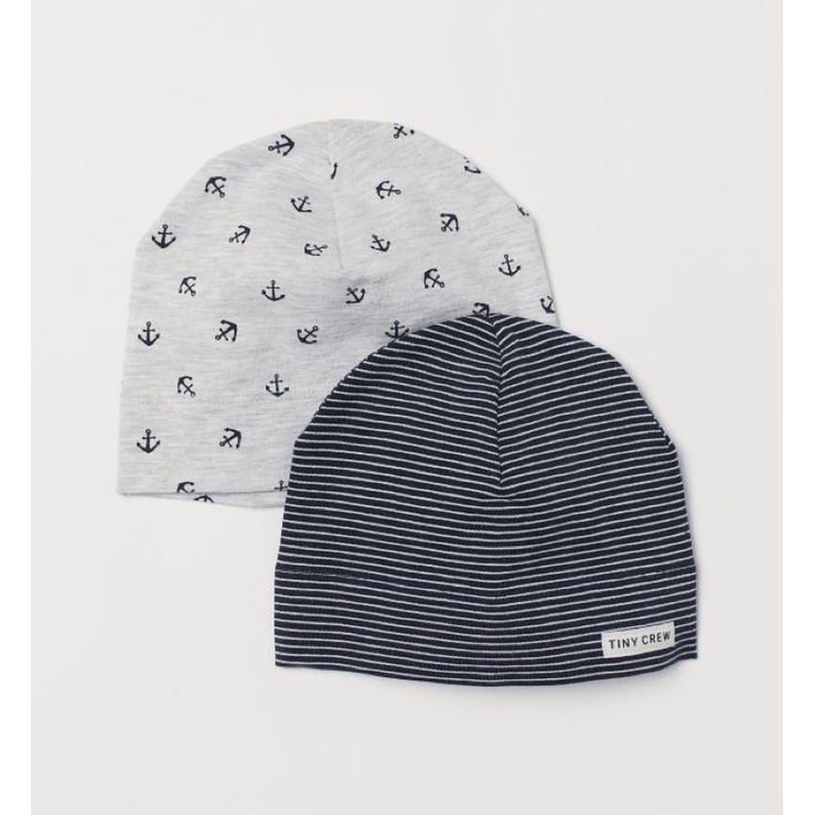 Set 2 mũ cotton H&M Auth mỏ neo cho bé