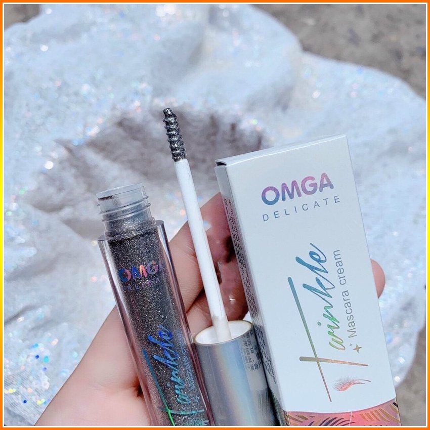 Mascara chuốt mi ánh nhũ kim tuyến Omga lung linh dài dày cong đẹp không lem ECOTITT CM01