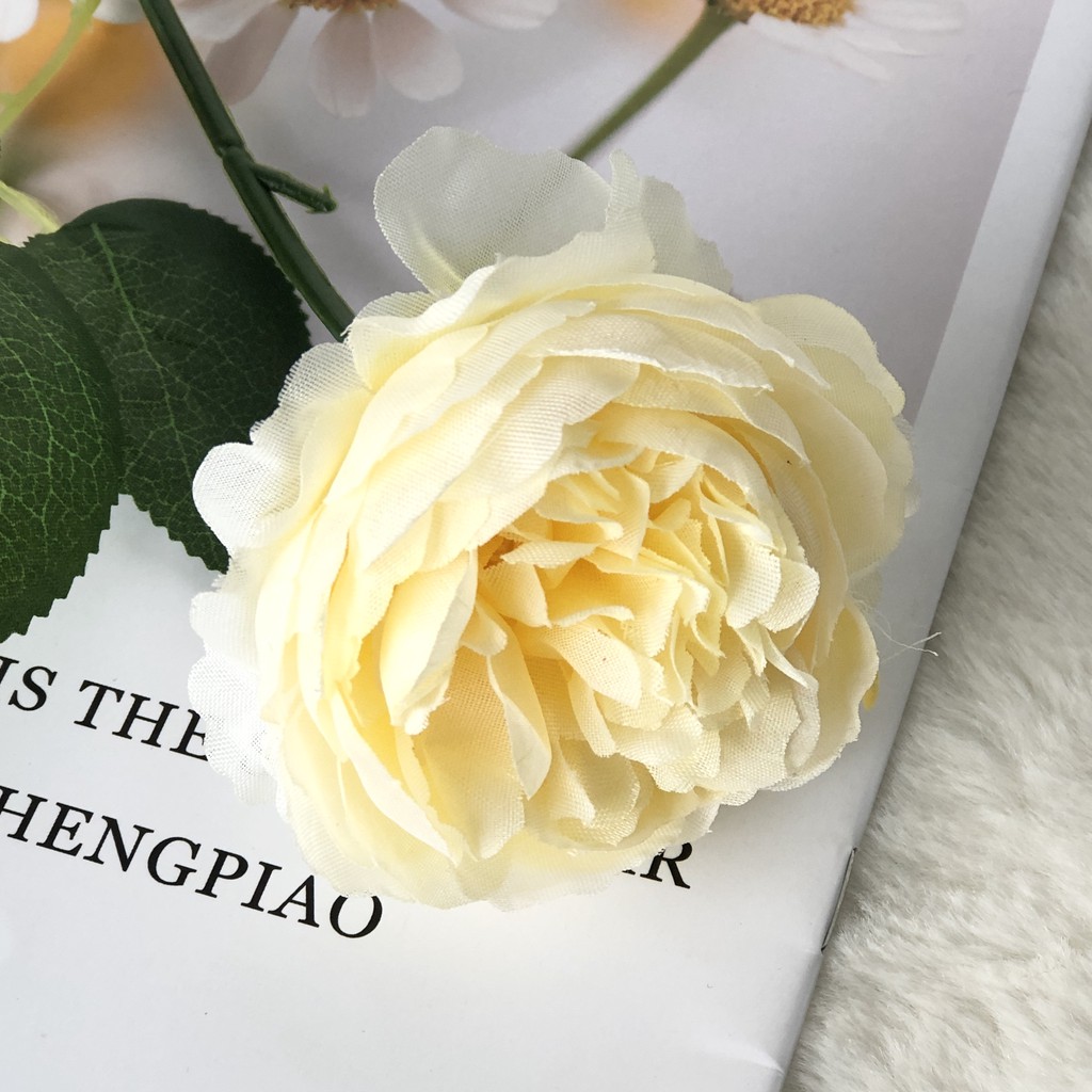 Hoa hồng nhân tạo đầu đơn phong cách Bắc Âu dành cho trang trí nhà cửa đám cưới