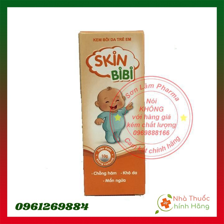 Skinbibi trị hăm tã, khô da trẻ em - Hộp 1 tuýp 10g. Không chứa Corticoid