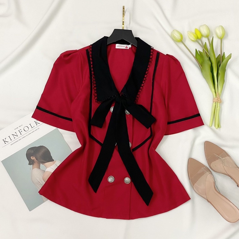 [ SALE XẢ ÁO KIỂU BIGSIZE THIẾT KẾ]phối nơ trắng Hottrend | BigBuy360 - bigbuy360.vn