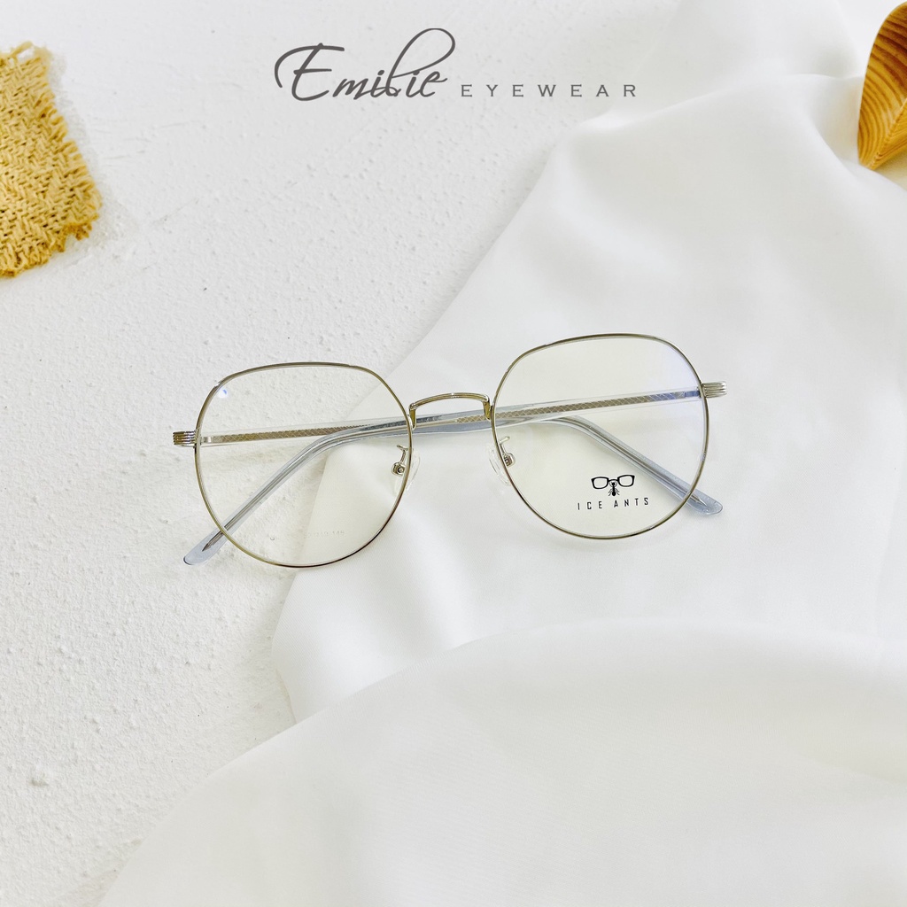 Gọng kính kim loại tròn bầu nam nữ Kính mắt Emilie phụ kiện thời trang 1005