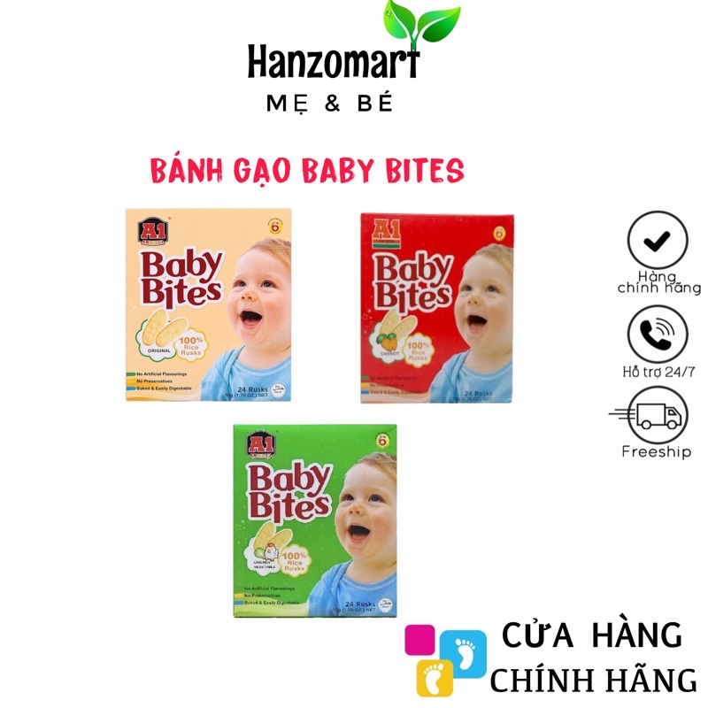 [6m+] Bánh gạo ăn dặm Baby Bites