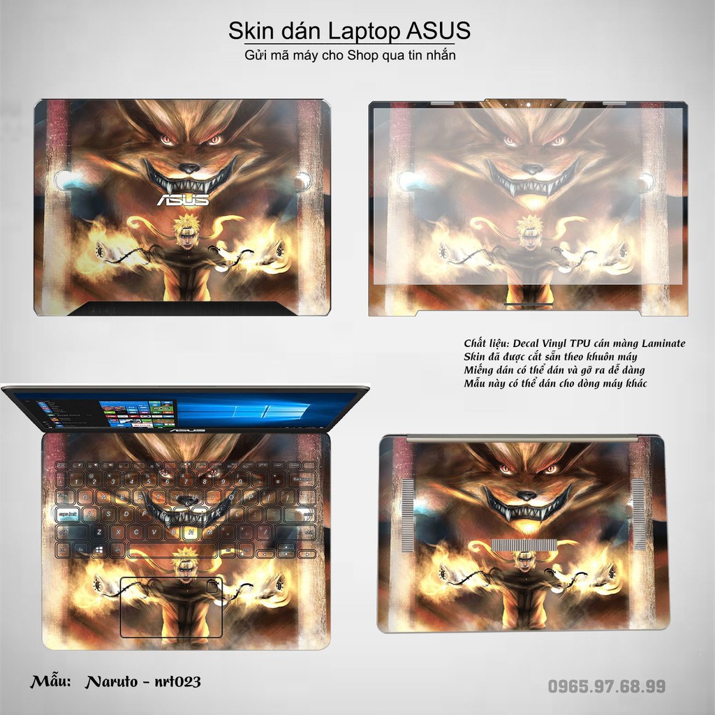 Skin dán Laptop Asus in hình Naruto (inbox mã máy cho Shop)