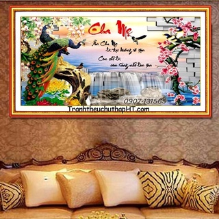 Tranh đính đá cha mẹ chưa đính lv369