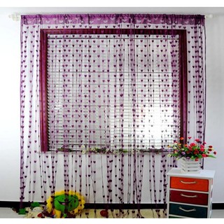 Rèm cửa tim nhí màu tím đậm 