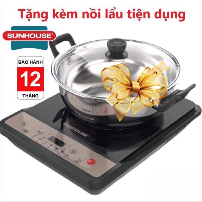 Bếp từ đơn Sunhouse SHD6160 công suất 1800W, tặng kèm nồi lẩu