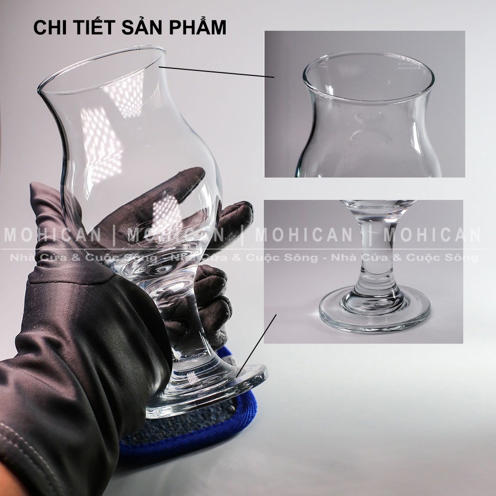 Ly thủy tinh Deli Poco 360ml uống sinh tố, cốc thủy tinh pha trà sữa đẹp, dễ thương, giá rẻ có chân MOHICAN DELG-MT12TU