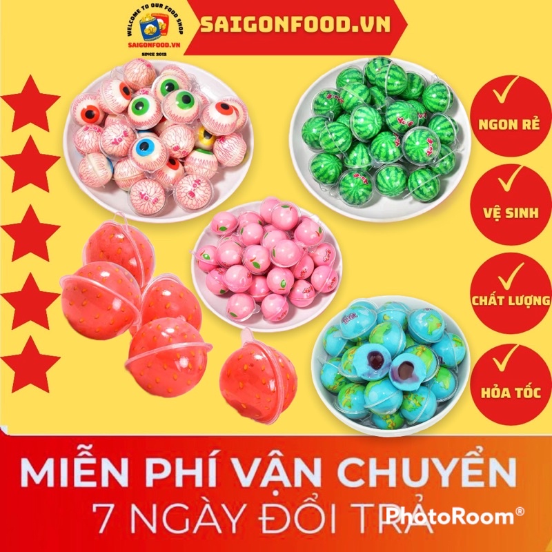 Vị Chua Ngọt Hình Con Mắt_Quả Bóng_Trái Dâu _Trái Đào_Dưa Hấu Siêu Thơm Ngon Hấp Dẫn | ăn vặt